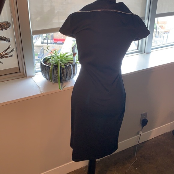 Samuel Dong black dress with zipper ruffled detail - Picture 5 of 7